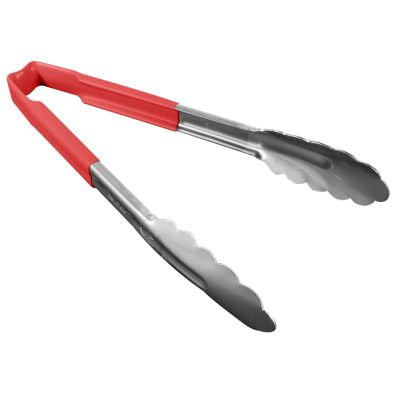 Pinces en acier inoxydable avec manche Kool-Touch 9,5" - Rouge