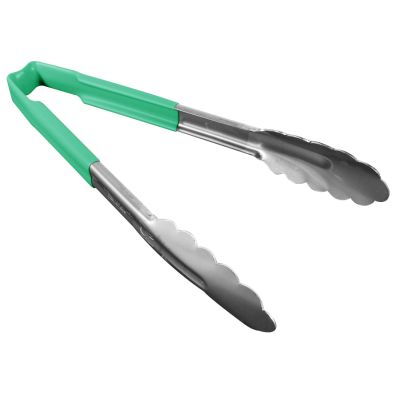Pinces en acier inoxydable avec manche Kool-Touch 9,5" - Vert