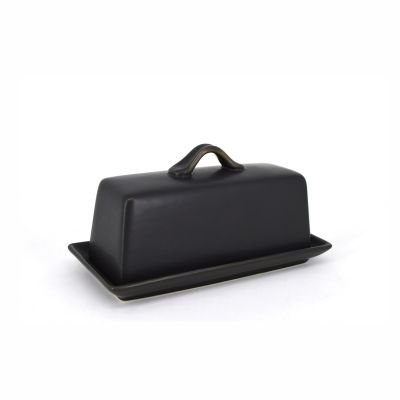 Beurrier 5" en grès - Noir mat
