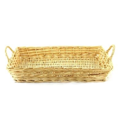Panier en saule rectangulaire avec poignées 19" x 14" - Naturel