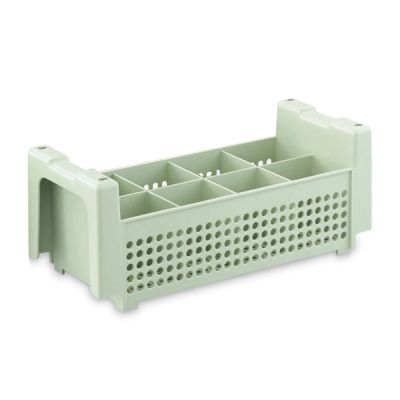 Panier demi-grandeur pour coutellerie à compartiments - Vert