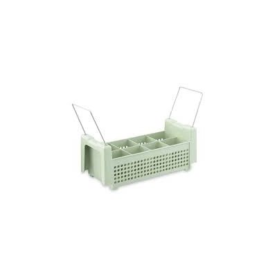 Panier demi-grandeur pour coutellerie à compartiments avec poignées - Vert