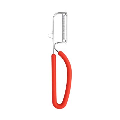 Éplucheur Y à lame dentelée double - Rouge