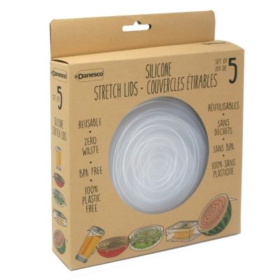 Ensemble de cinq couvercles réutilisables en silicone