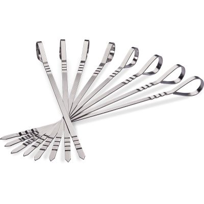 Ensemble de huit brochettes en acier inoxydable 16"