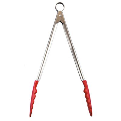 Pinces verrouillables en acier inoxydable avec bouts en silicone 12" - Rouge