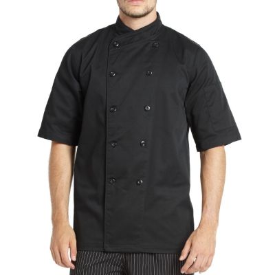 Gusto Men's Medium Chef Coat - Black