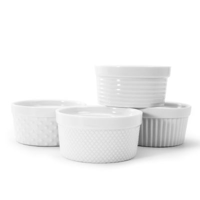 Ensemble de quatre ramequins assortis 5 oz