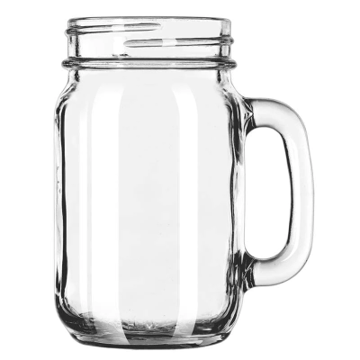 Verre de style pot Mason avec poignée 16 oz