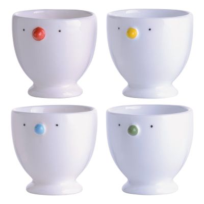Ensemble de quatre coquetiers en porcelaine
