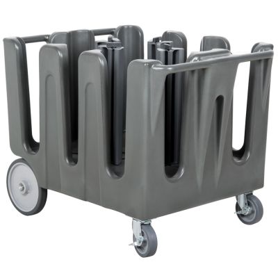 Chariot pour assiettes ajustable à neuf piles - Gris