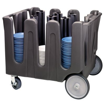 Chariot pour assiettes ajustable à six piles - Gris