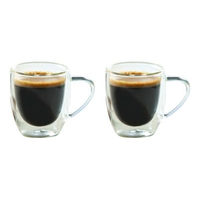 Ensemble de deux tasses en verre à double paroi 2,5 oz