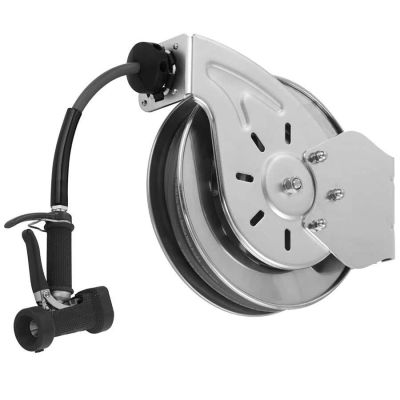 Dévidoir ouvert, boyau 3/8’’ x 35’’, pistolet - Acier inoxydable