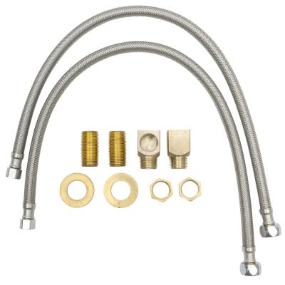 Ensemble d'installation, 2 mamelons d'approvisionnement 1/2", coudes et tuyaux flex