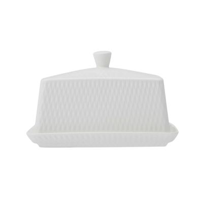 Porcelain Diamonds butter dish - White