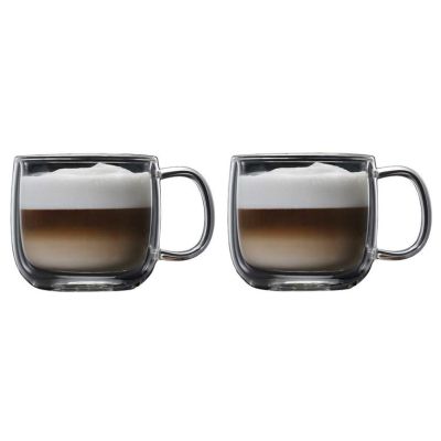 Ensemble de deux tasses en verre à double paroi 16,1 oz