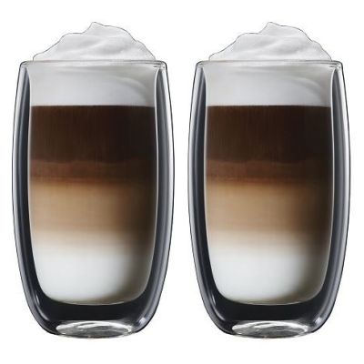 Ensemble de deux mugs en verre à double paroi 12,8 oz