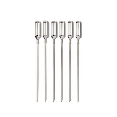 Ensemble de 6 brochettes à BBQ en acier inoxydable 