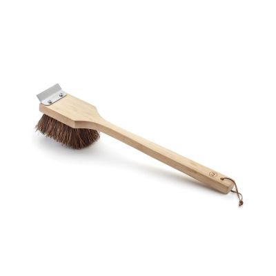 Brosse à poils avec racloir en acier inoxydable pour BBQ