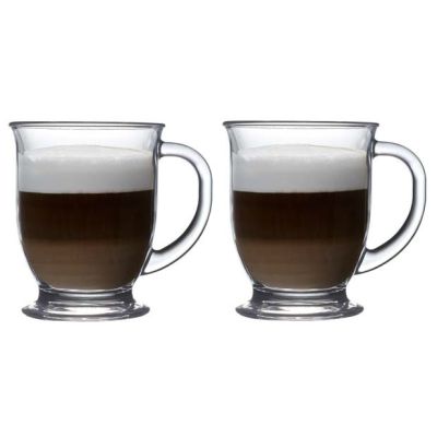 Ensemble de deux mugs sur pied en verre 15,7 oz