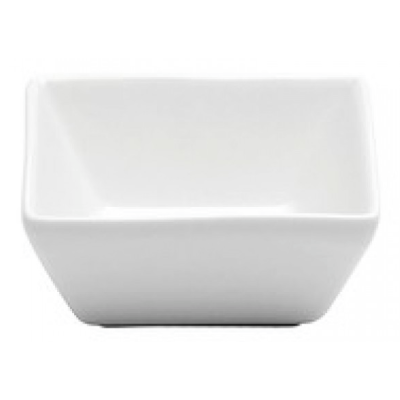 Récipient à condiment carré en porcelaine 4 oz - Bright White Ware