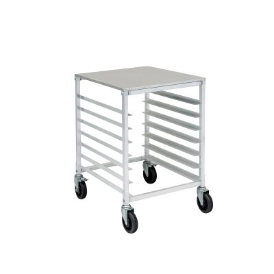 Chariot à angles en aluminium - 7 tablettes