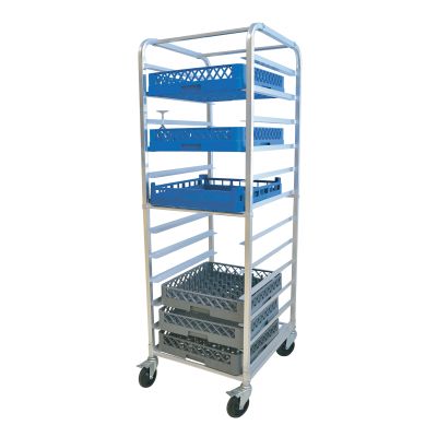 Chariot à paniers à lave-vaisselle en aluminium - 12 tablettes