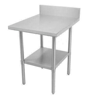 Table de travail avec dosseret et tablette Inox - 30" x 72"