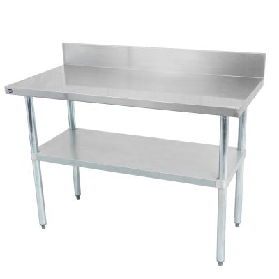 Table de travail et dosseret en acier inoxydable avec tablette 48" x 30"