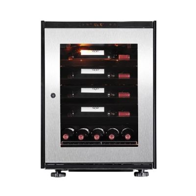 Cellier Inspiration 1 température, 1 porte vitrée avec cadre inox - 29 bouteilles