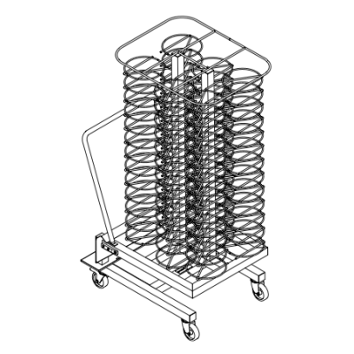 Chariot à assiettes pour armoire de maintien au chaud