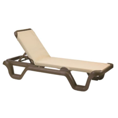 Chaise longue Marina - Bronze et kaki