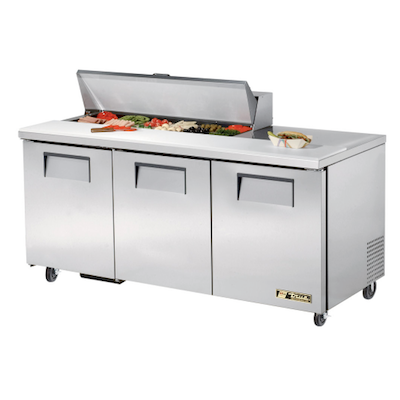 Table de préparation à salade réfrigérée 72" - 12 bacs