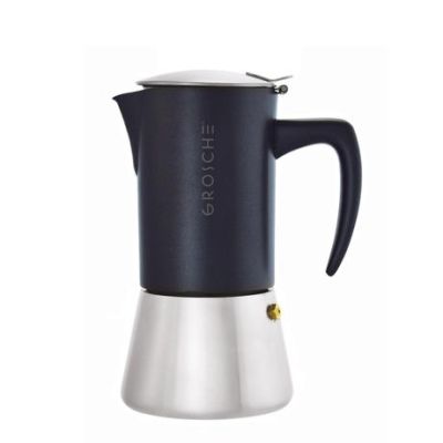 Cafetière italienne en acier inoxydable 6 tasses Milano - Noir