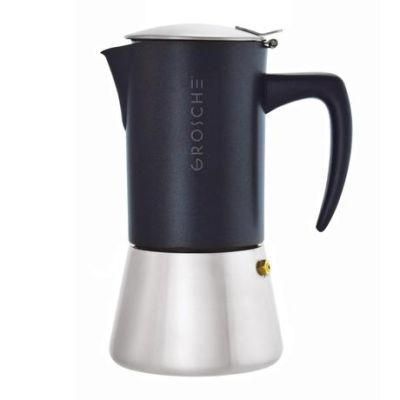 Cafetière italienne en acier inoxydable 10 tasses Milano - Noir