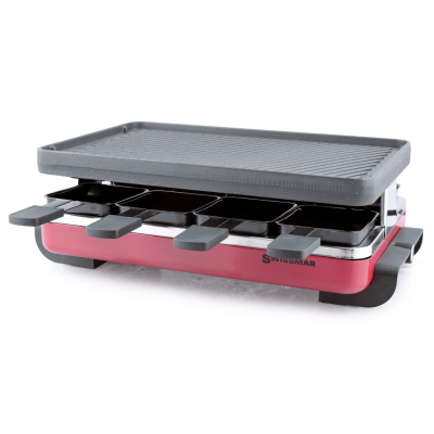 Ensemble à raclette en acier inoxydable et en fonte - Classic rouge