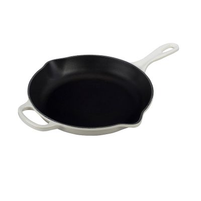 Poêle en fonte émaillée ronde 10" - Blanc