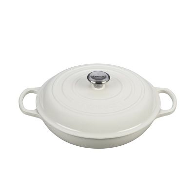 3.5 L Enamelled Cast Iron Braiser with Lid - White