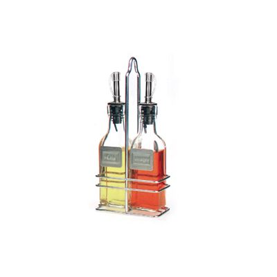 Ensemble bouteilles en verre et support