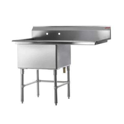 Évier simple avec égouttoir à droite 24"