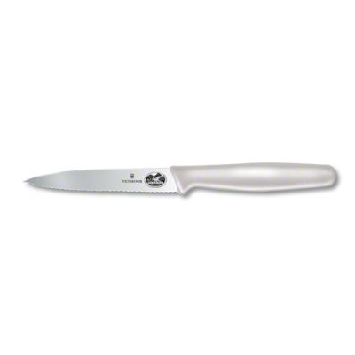 Couteau d’office dentelé 4" - Blanc