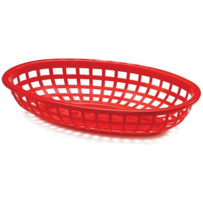 Panier en polyéthylène ovale 9,25" x 6" - Rouge