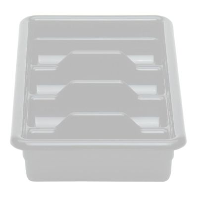 Bac à coutellerie en plastique à quatre compartiments - Gris clair