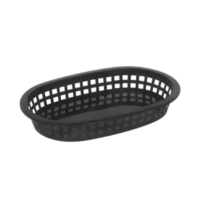 10.5" x 7" Oval Polyethylene Basket - Black