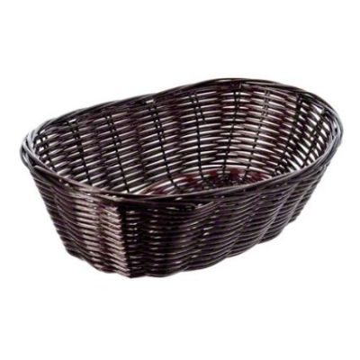 Panier en polypropylène ovale 10" x 6,5" - Brun