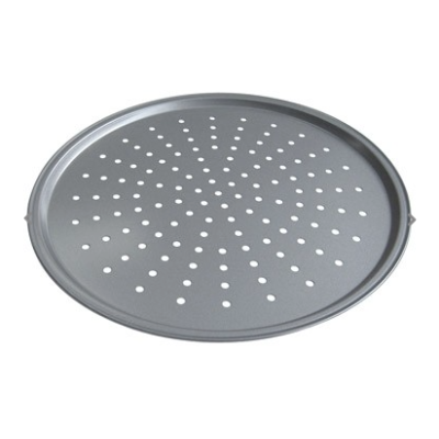 Tôle à pizza perforée en acier aluminisé 14"