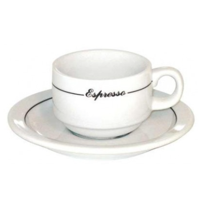 Ensemble de six tasses en porcelaine 3 oz avec soucoupes