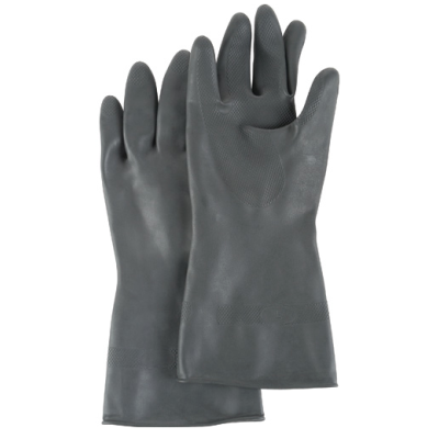 12" Rubber Latex Glove - Black