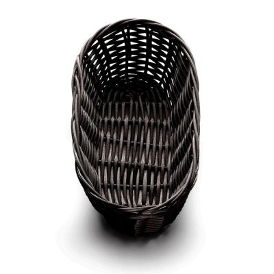 Panier en polypropylène ovale 9" x 3,5" - Noir